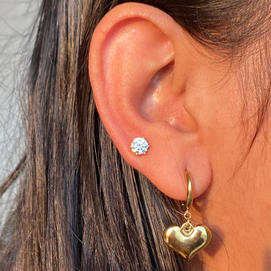 Dangling Heart Hoops