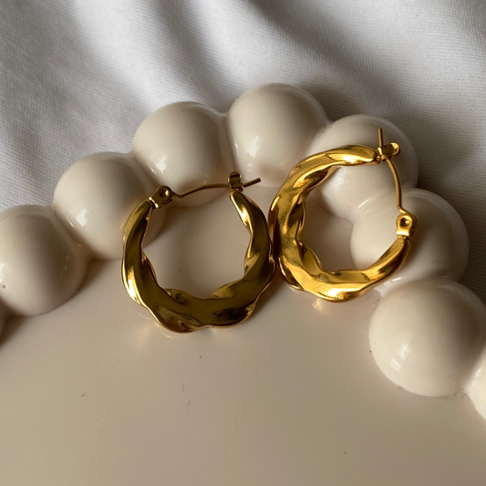 Twist of Gold Hoop Earrings