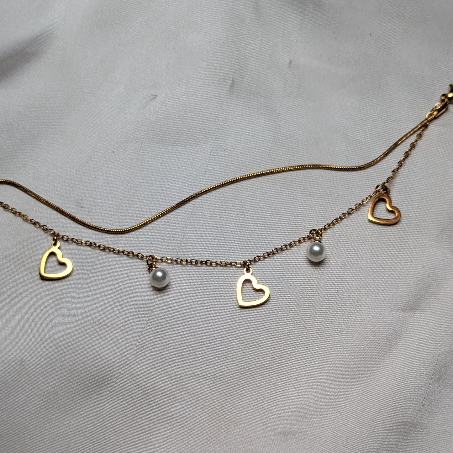 Hearts & Pearls Gold Bracelet - minimae -