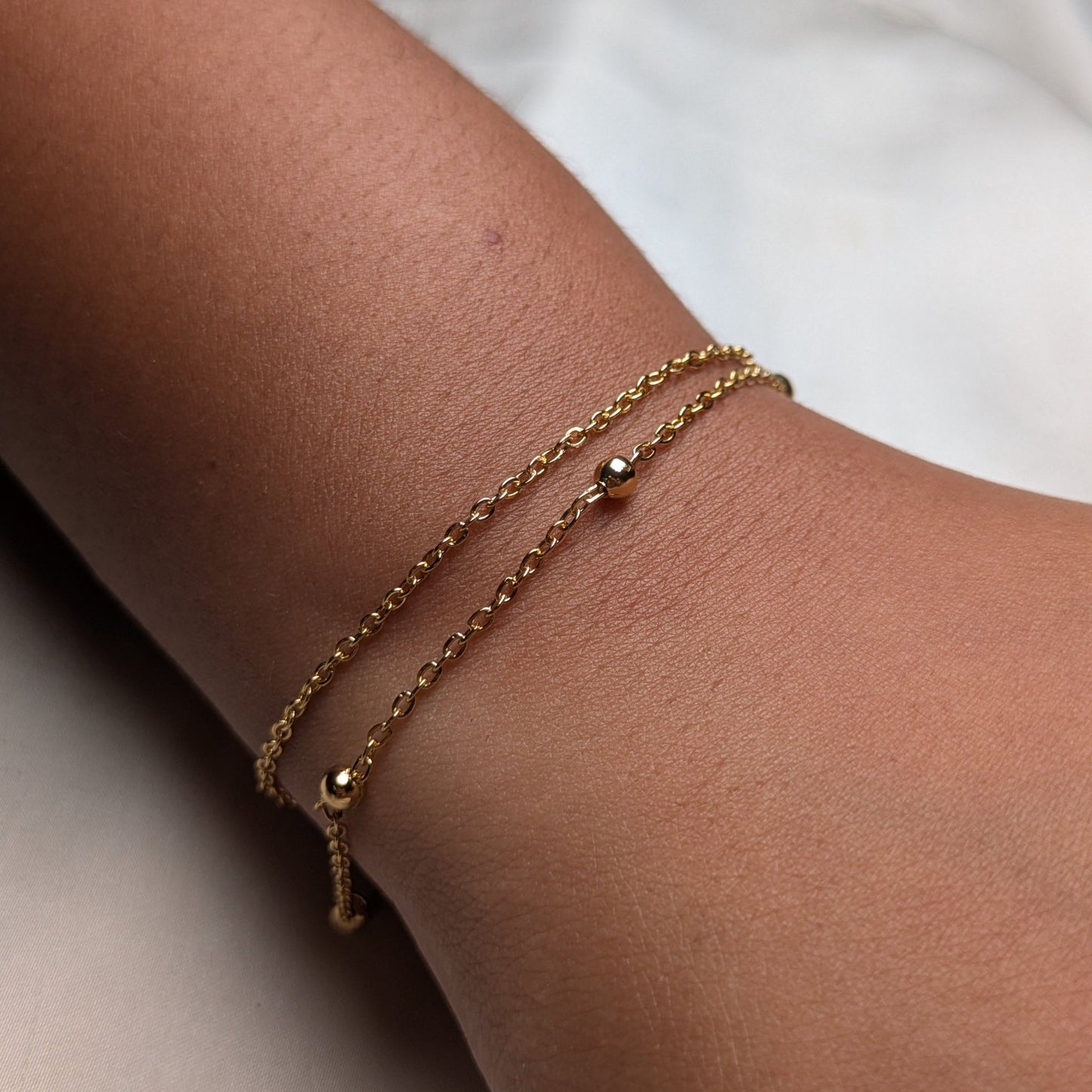Linea Gold Double Chain Bracelet - minimae -