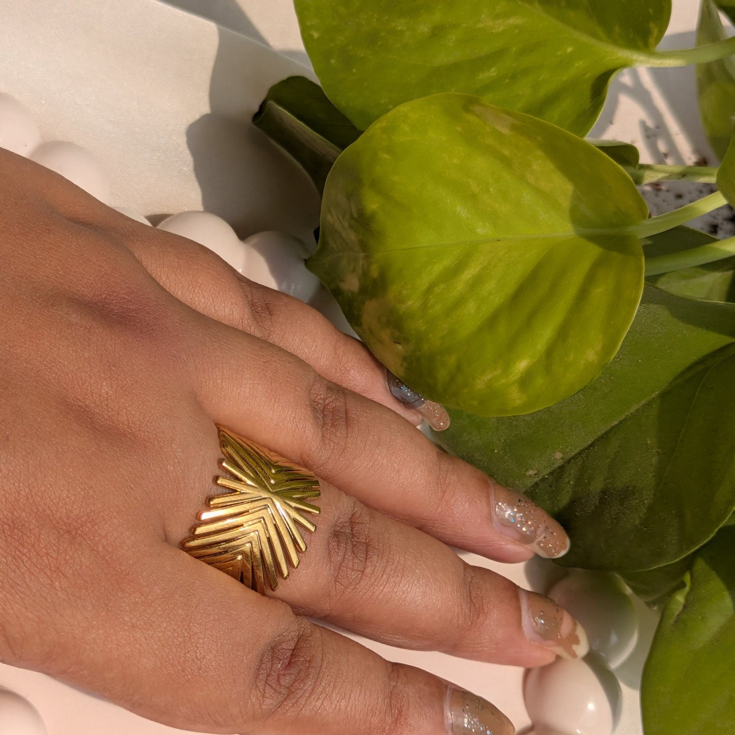 Palm Crest Adjustable Ring - minimae - Ring