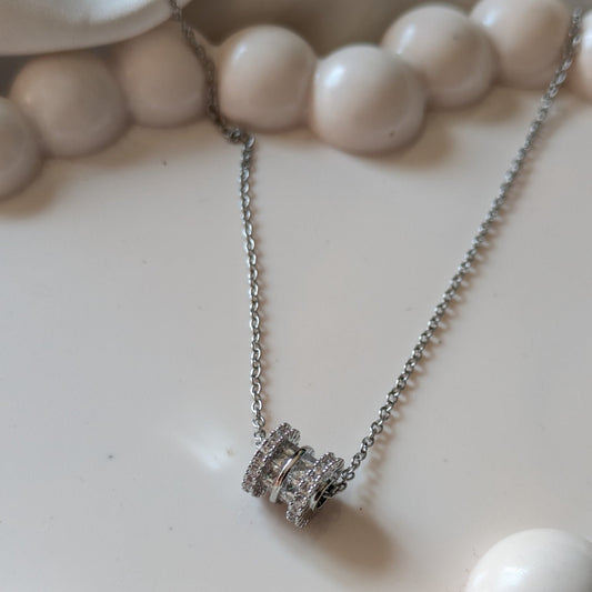 Silver Barrel Necklace - minimae - necklace