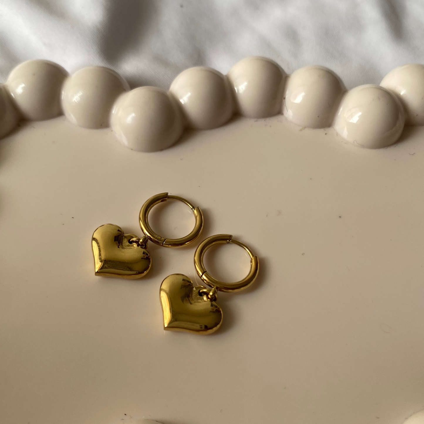 Dangling Heart Hoops