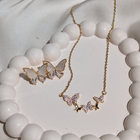 Faewings And Meriposa Butterfly 18K gold Plated set - minimae - 