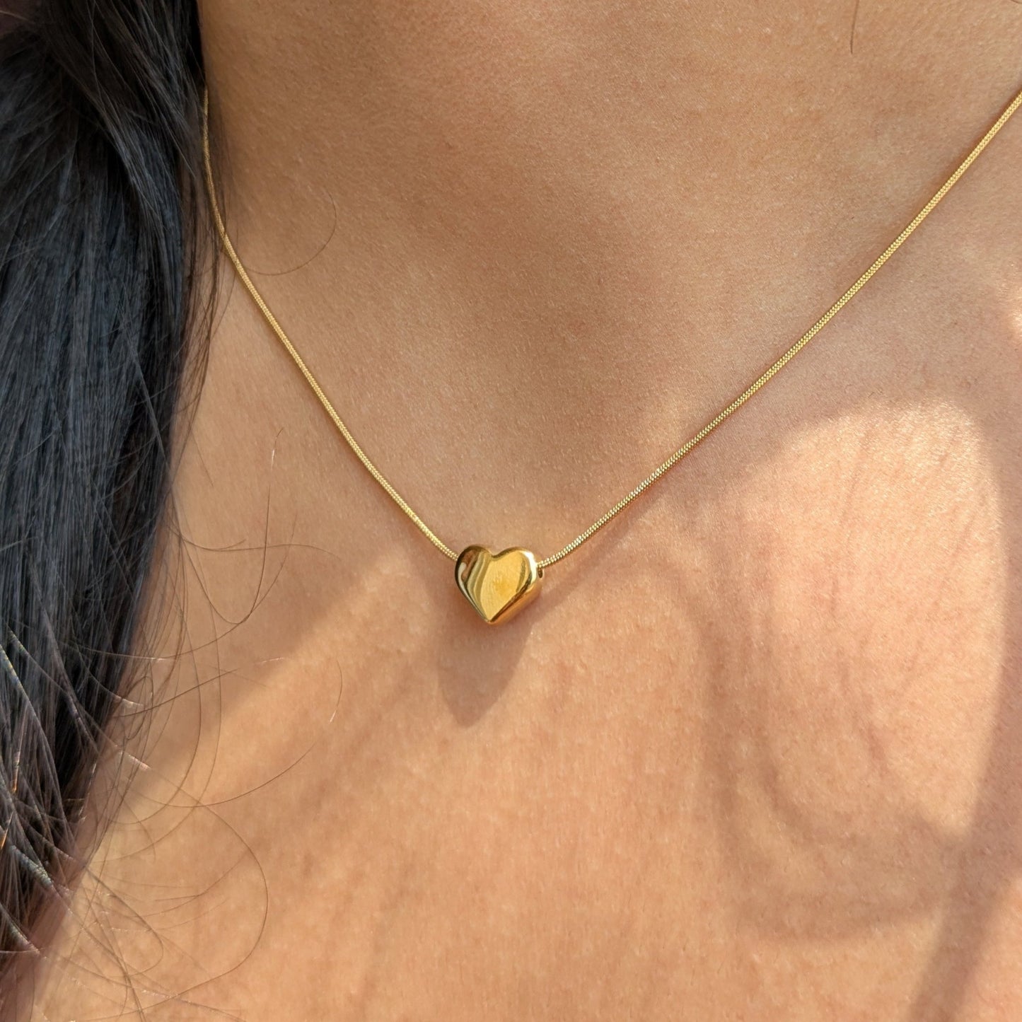 Golden Glint Heart Necklace - minimae - 