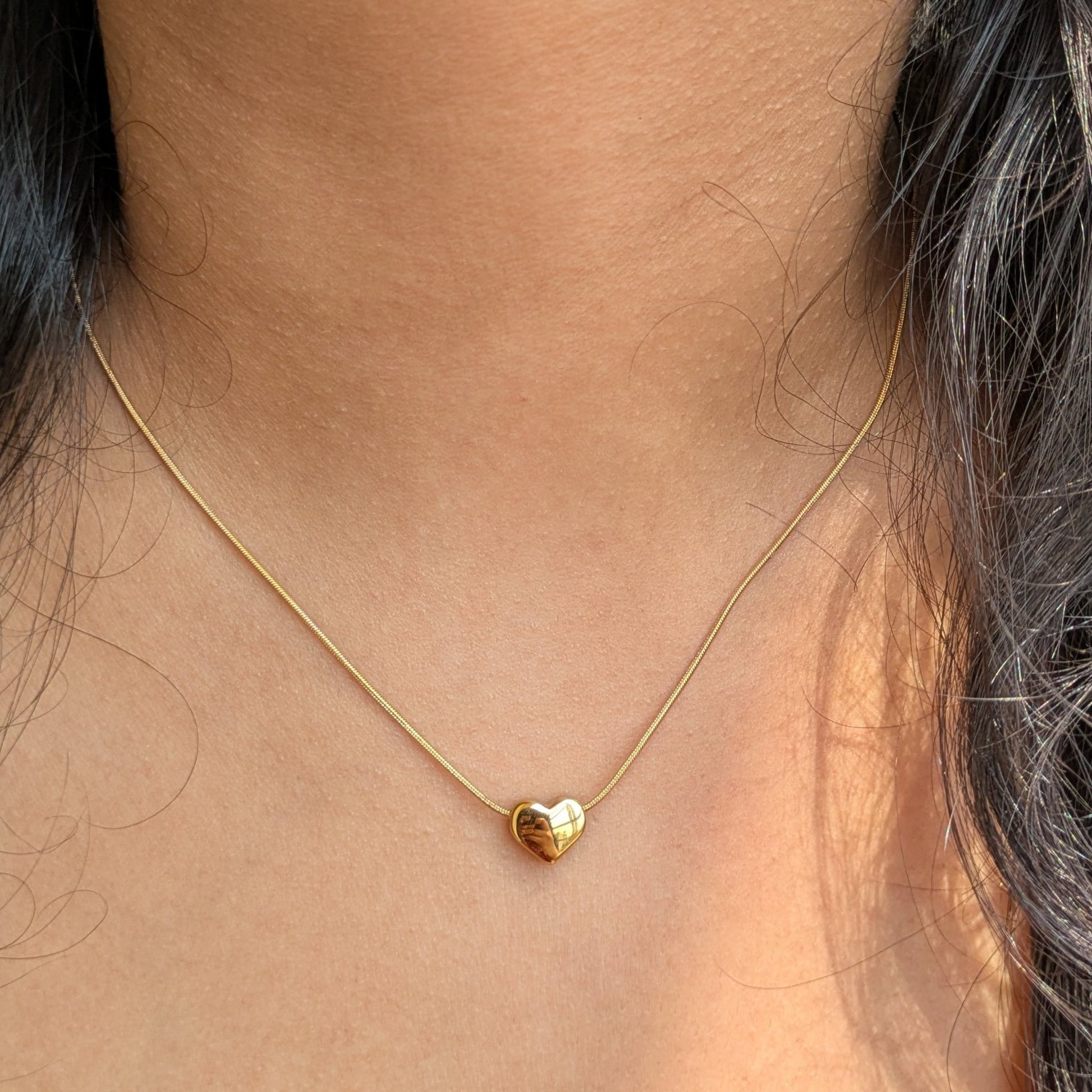 Golden Glint Heart Necklace - minimae - 