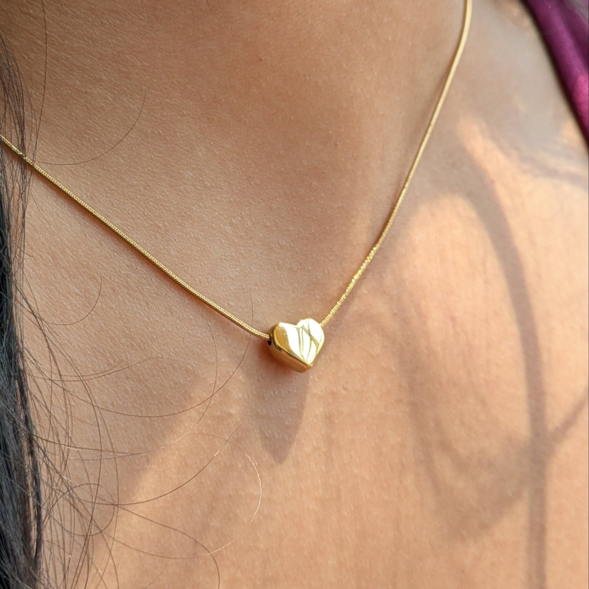 Golden Glint Heart Necklace - minimae - 