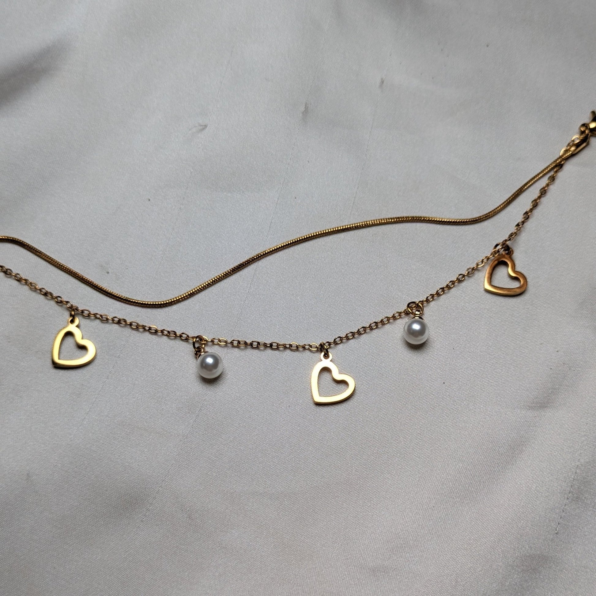 Hearts & Pearls Gold Bracelet - minimae - 
