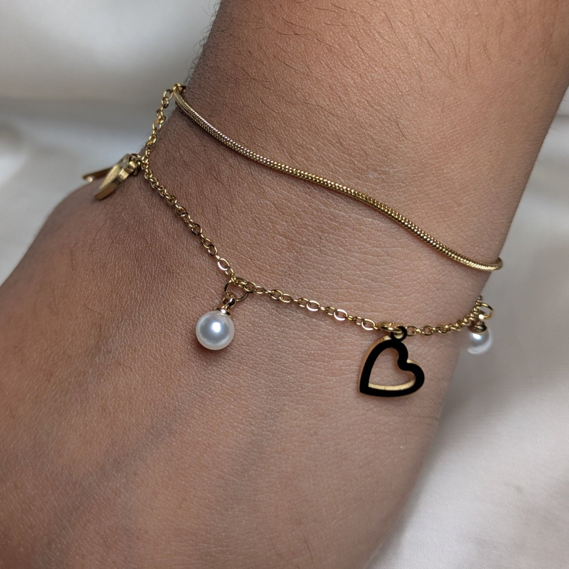 Hearts & Pearls Gold Bracelet - minimae - 