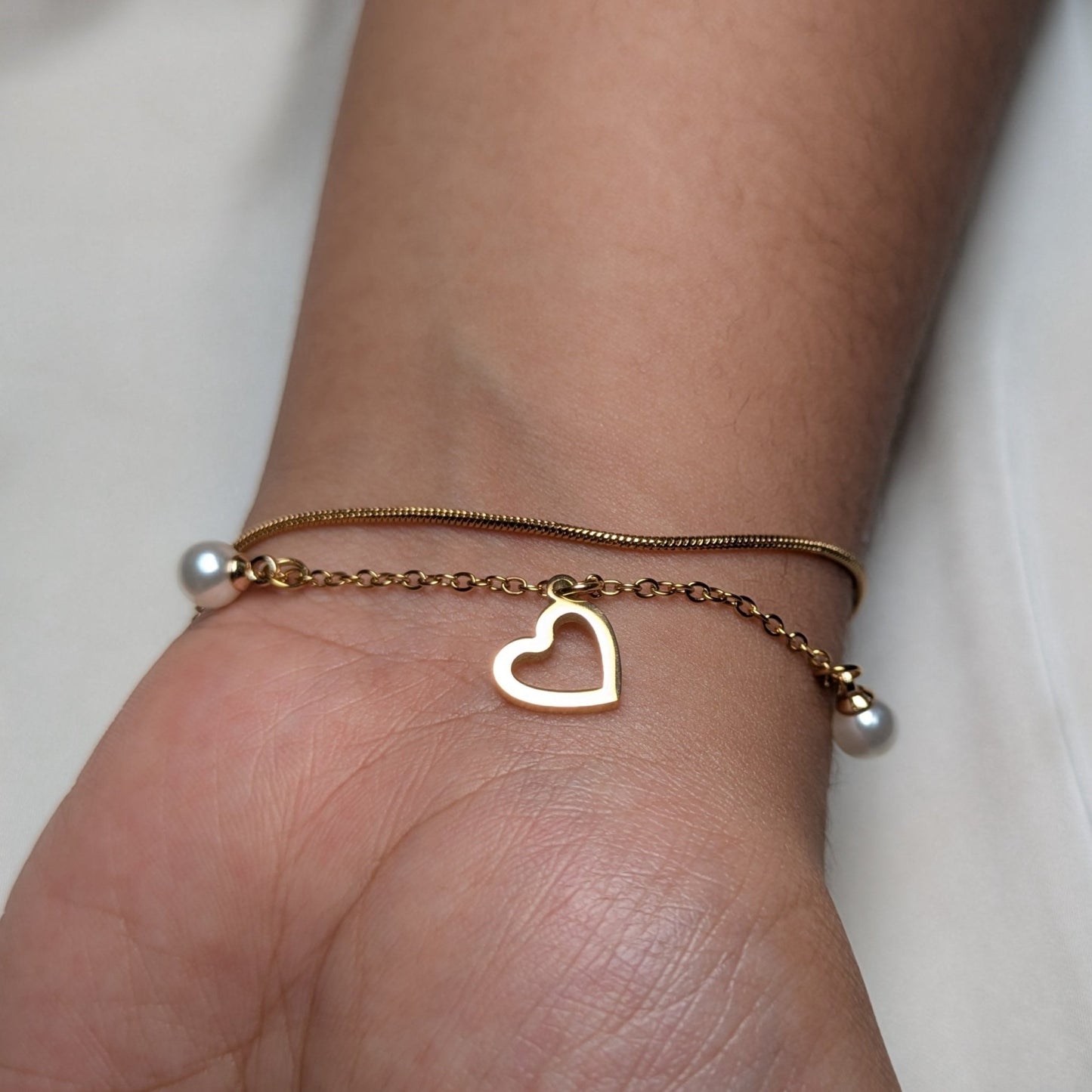 Hearts & Pearls Gold Bracelet - minimae - 