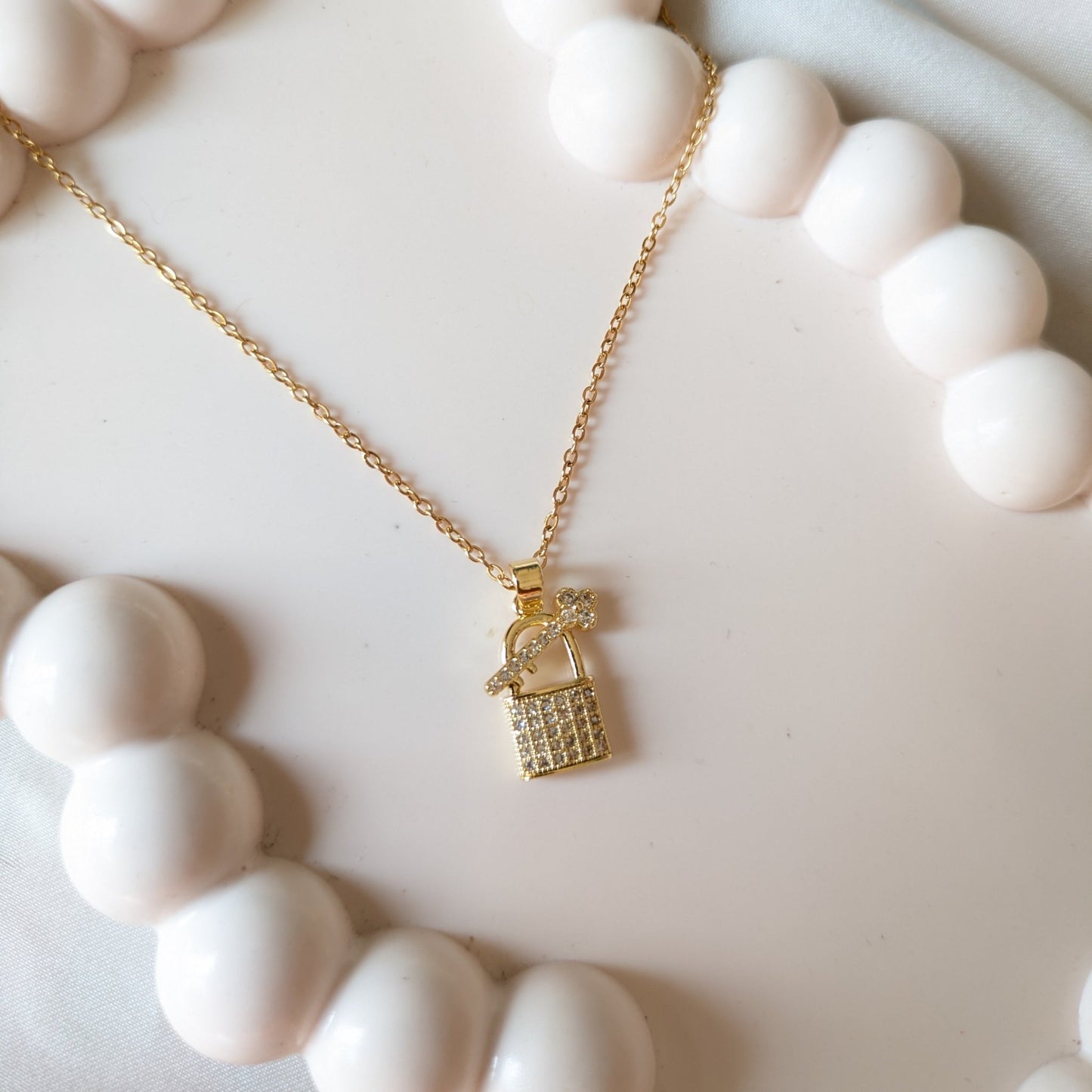 Lock & Key 18k Gold - Plated Necklace - minimae - necklace