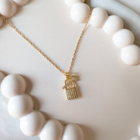 Lock & Key 18k Gold - Plated Necklace - minimae - necklace