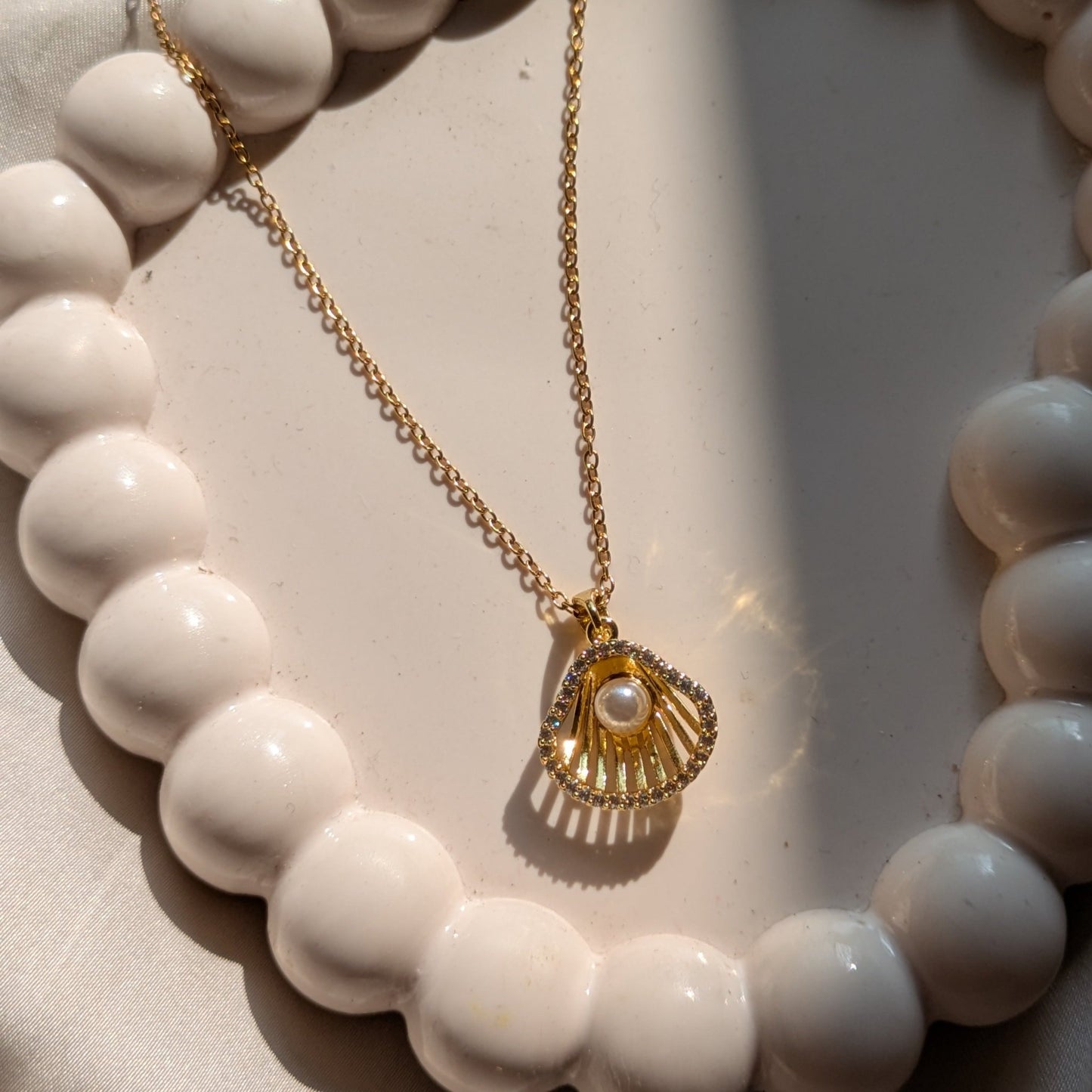 Shell Pearl 18k Gold - Plated Necklace - minimae - necklace