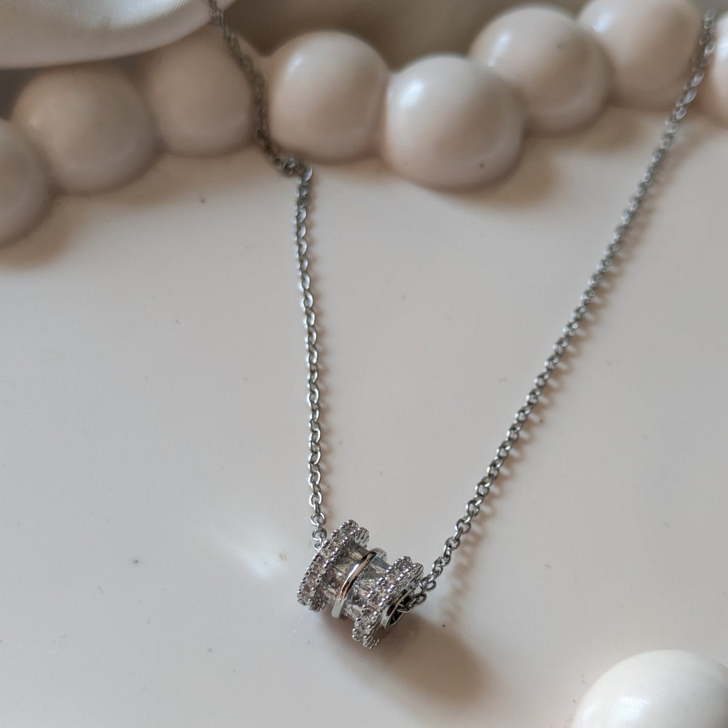 Silver Barrel Necklace - minimae - necklace