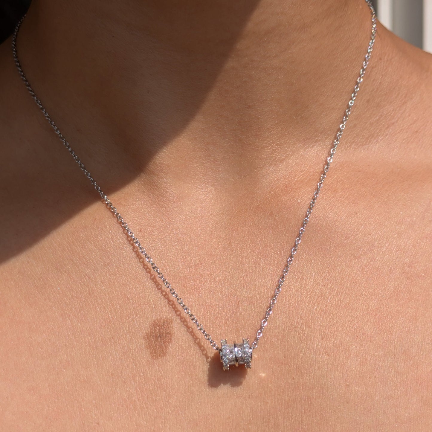 Silver Barrel Necklace - minimae - necklace