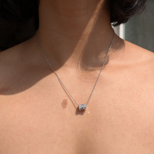 Silver Barrel Necklace - minimae - necklace