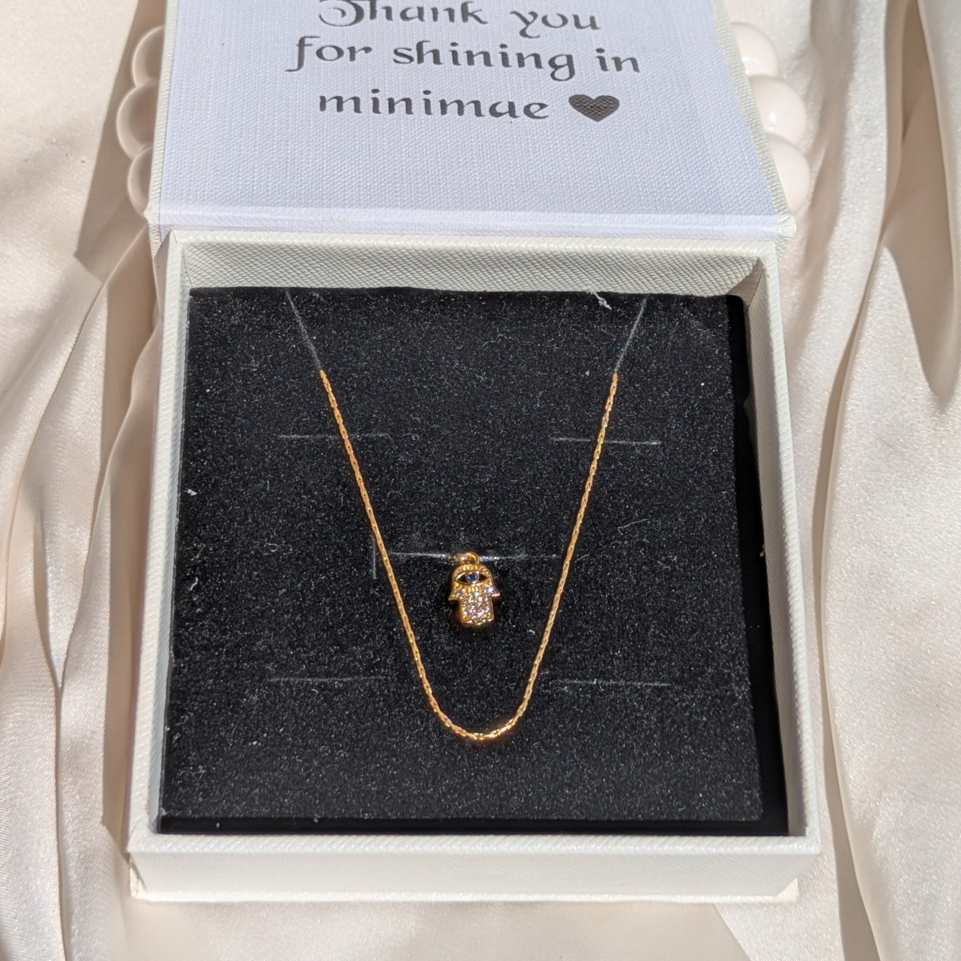 Sunlit Chain - Hamsa Hand Charm 18k Gole Plated Set - minimae - 