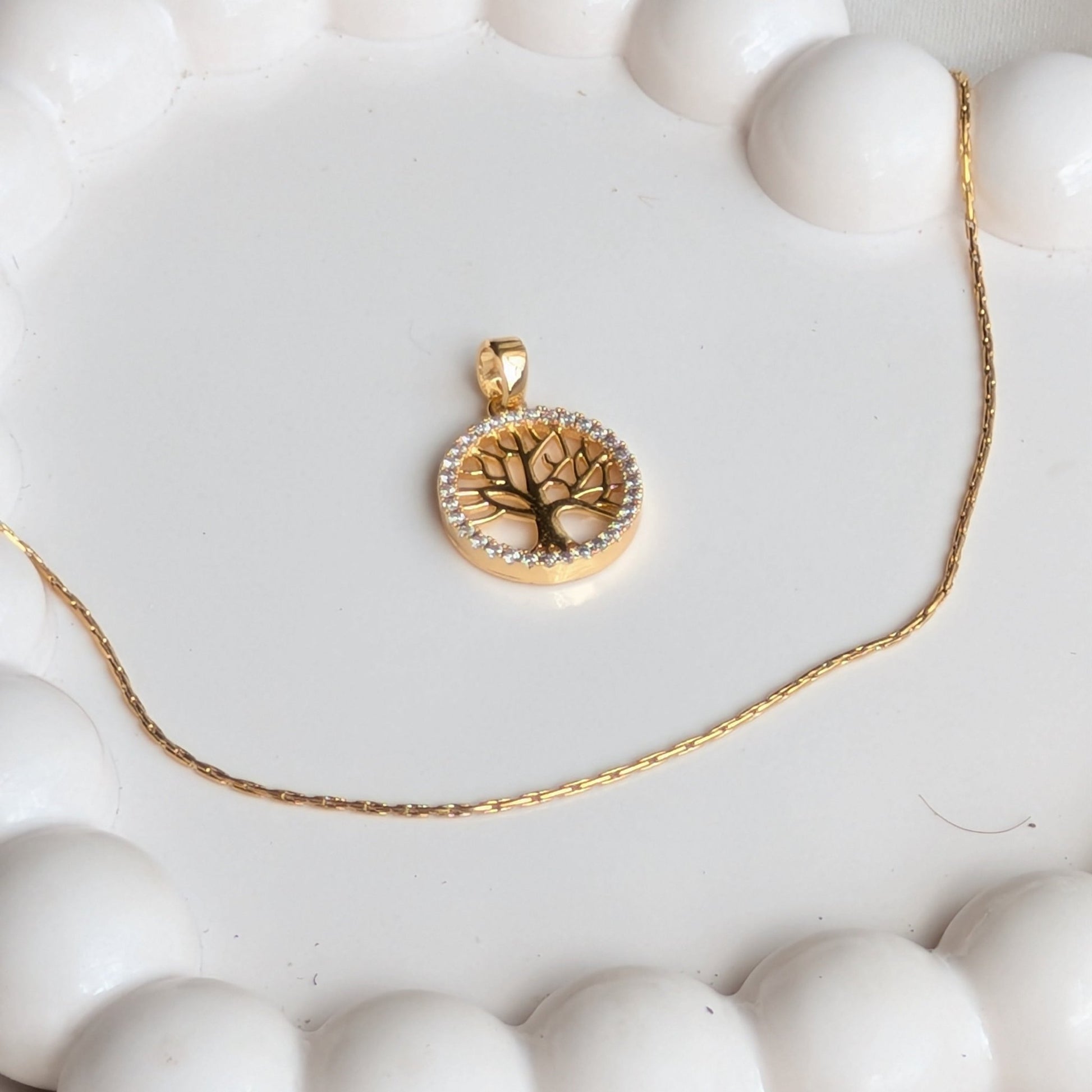 Sunlit Chain - Tree Charm 18k Gole Plated Set - minimae - 